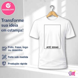 Camisa Algodão Branca ou Preta Estampa A3