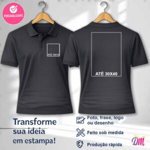 Camisa Polo Color Estampa DTF Frente 10x10 e Costa A3