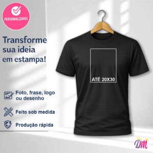 Camisa Dry Fit Preta Estampa A4