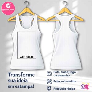 Regata Nadador Branca Poliéster Sublimada Estampa A3