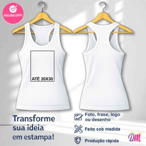 Regata Nadador Branca Poliéster Sublimada Estampa A4